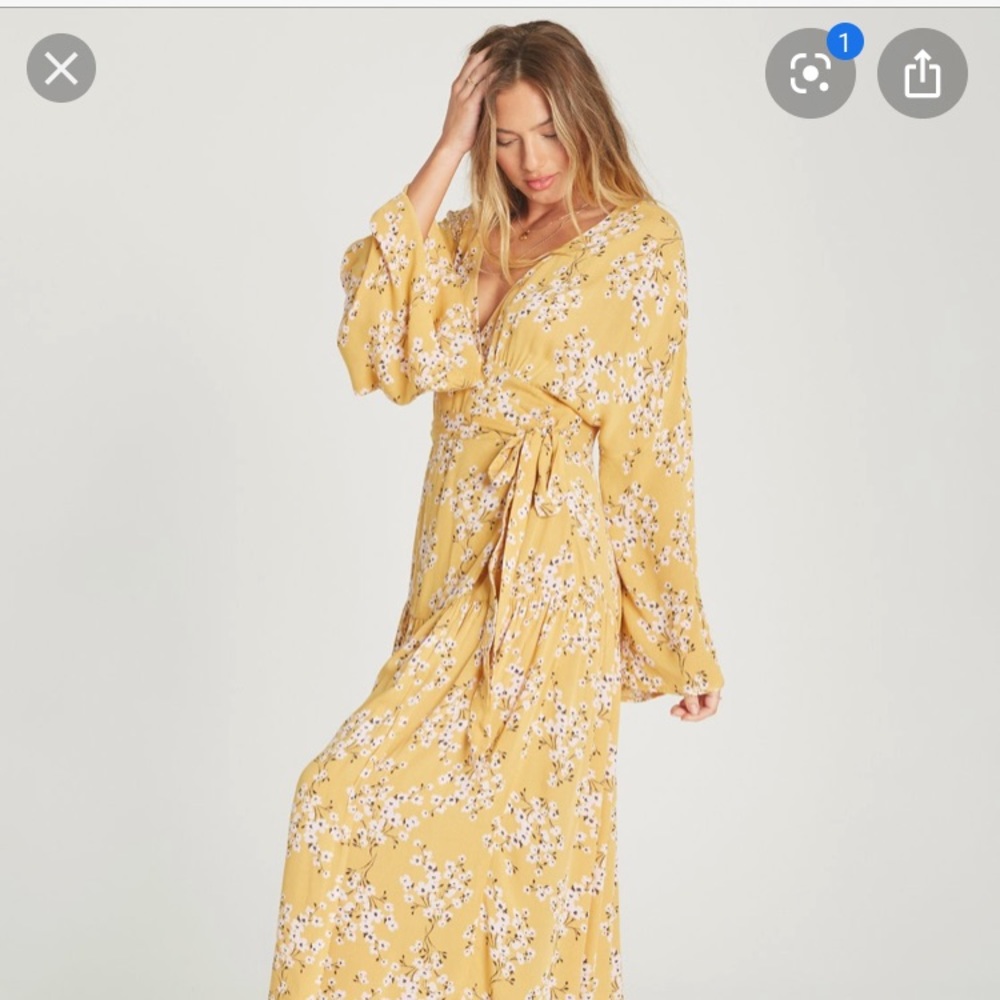 Yellow billabong wrap dress